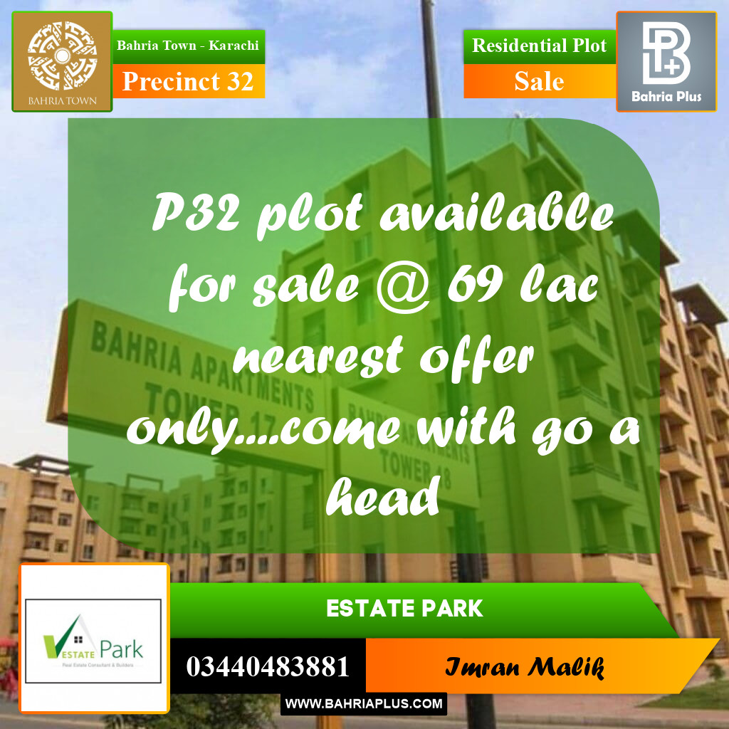250 Sq. Yards Residential Plot for Sale in Precinct 32 -  Bahria Town, Karachi - (BP-176033)