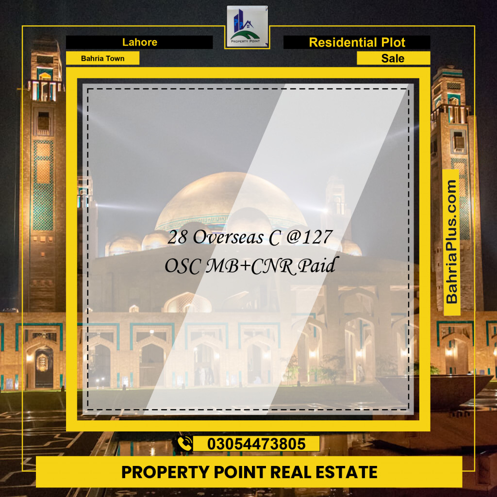 Residential Plot for Sale in Overseas C -  Bahria Town, Lahore - (BP-176062)