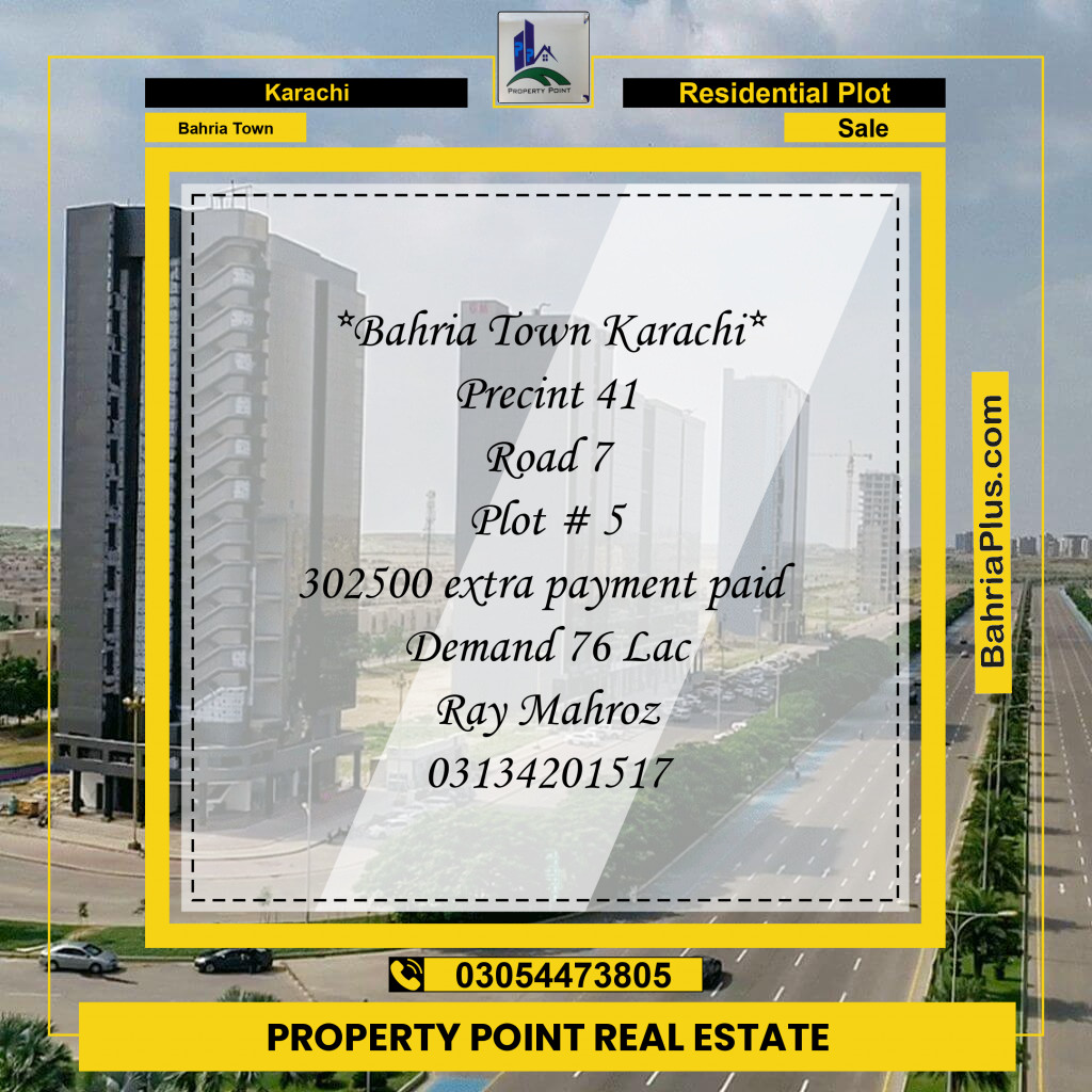 500 Sq. Yards Residential Plot for Sale in Precinct 41 -  Bahria Town, Karachi - (BP-176082)