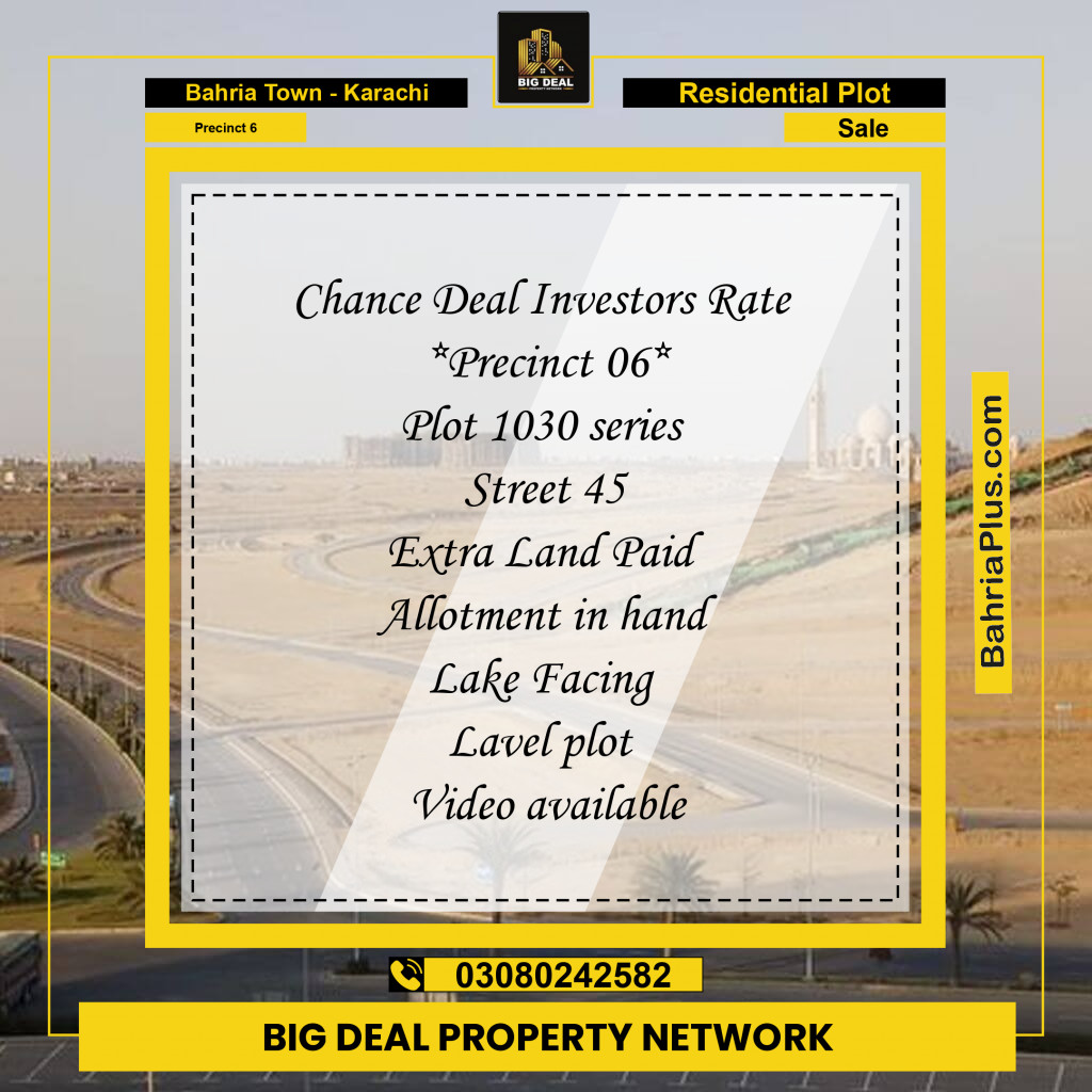 250 Sq. Yards Residential Plot for Sale in Precinct 6 -  Bahria Town, Karachi - (BP-176131)