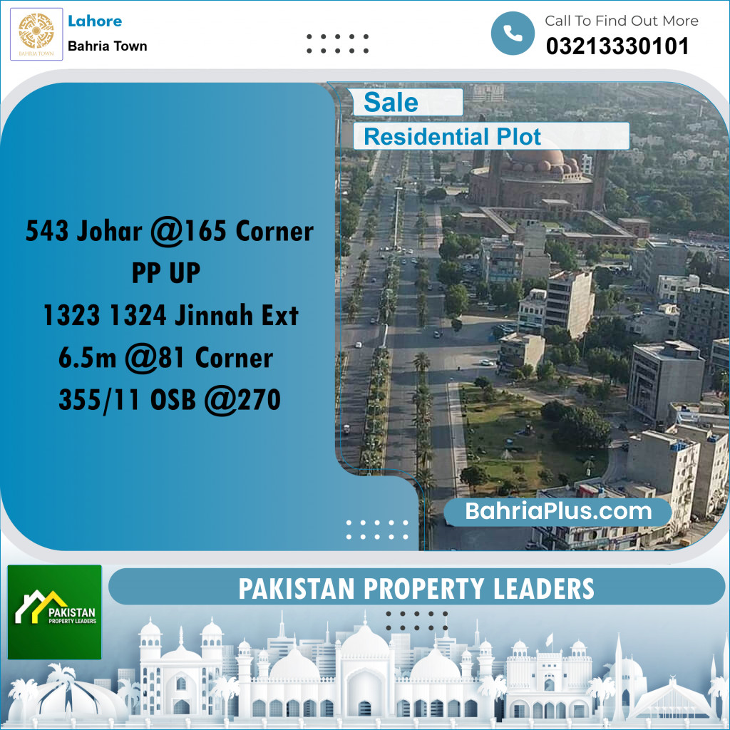 Residential Plot for Sale in Bahria Town, Lahore - (BP-176134)