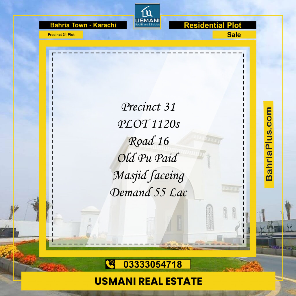 Residential Plot for Sale in Precinct 31 Plot -  Bahria Town, Karachi - (BP-176251)