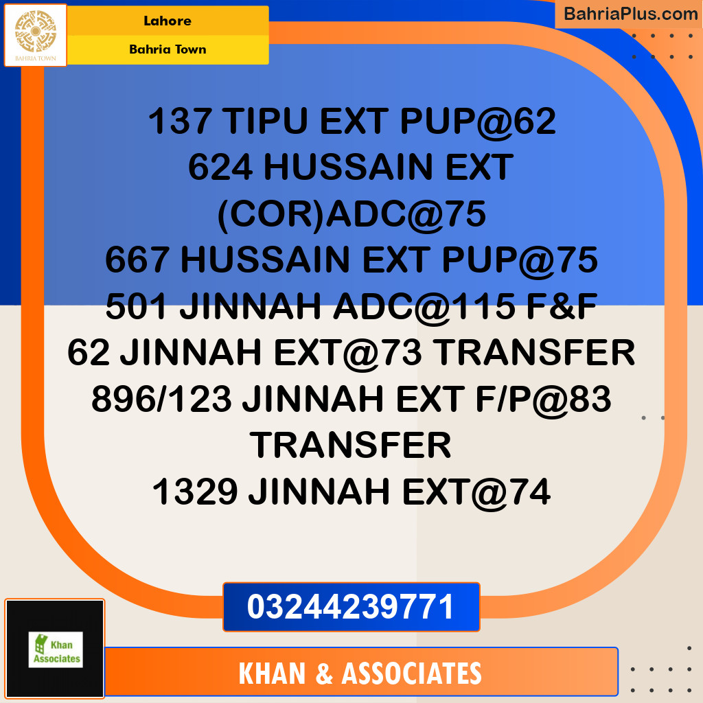 Residential Plot for Sale in Sector F - Tipu Sultan Ext. -  Bahria Town, Lahore - (BP-176309)