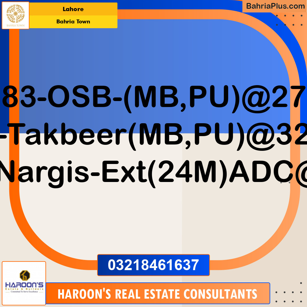 Residential Plot for Sale in Overseas B -  Bahria Town, Lahore - (BP-176418)