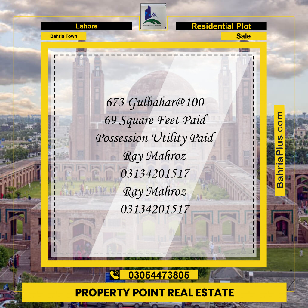 Residential Plot for Sale in Sector C - Gulbahar Block -  Bahria Town, Lahore - (BP-176441)