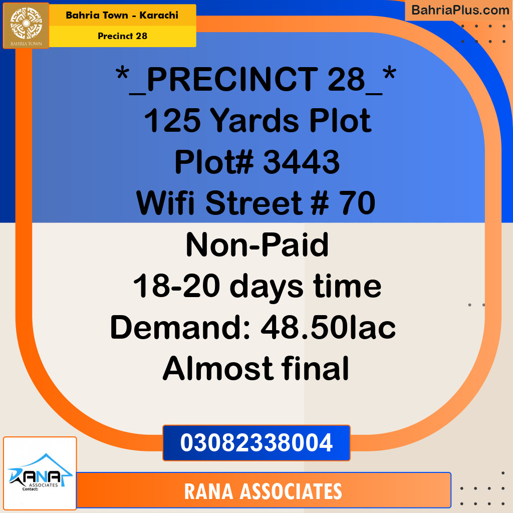 125 Sq. Yards Residential Plot for Sale in Precinct 28 -  Bahria Town, Karachi - (BP-176455)