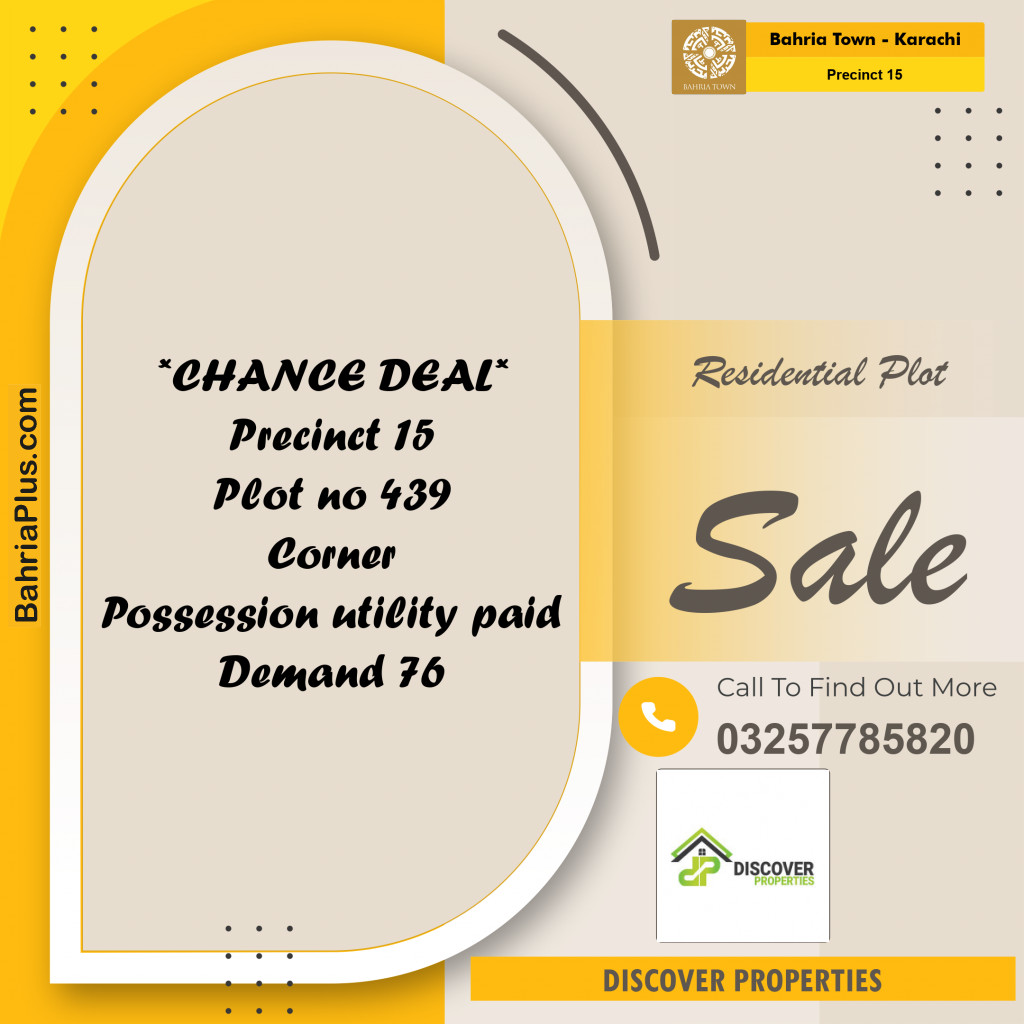 125 Sq. Yards Residential Plot for Sale in Precinct 15 -  Bahria Town, Karachi - (BP-176564)