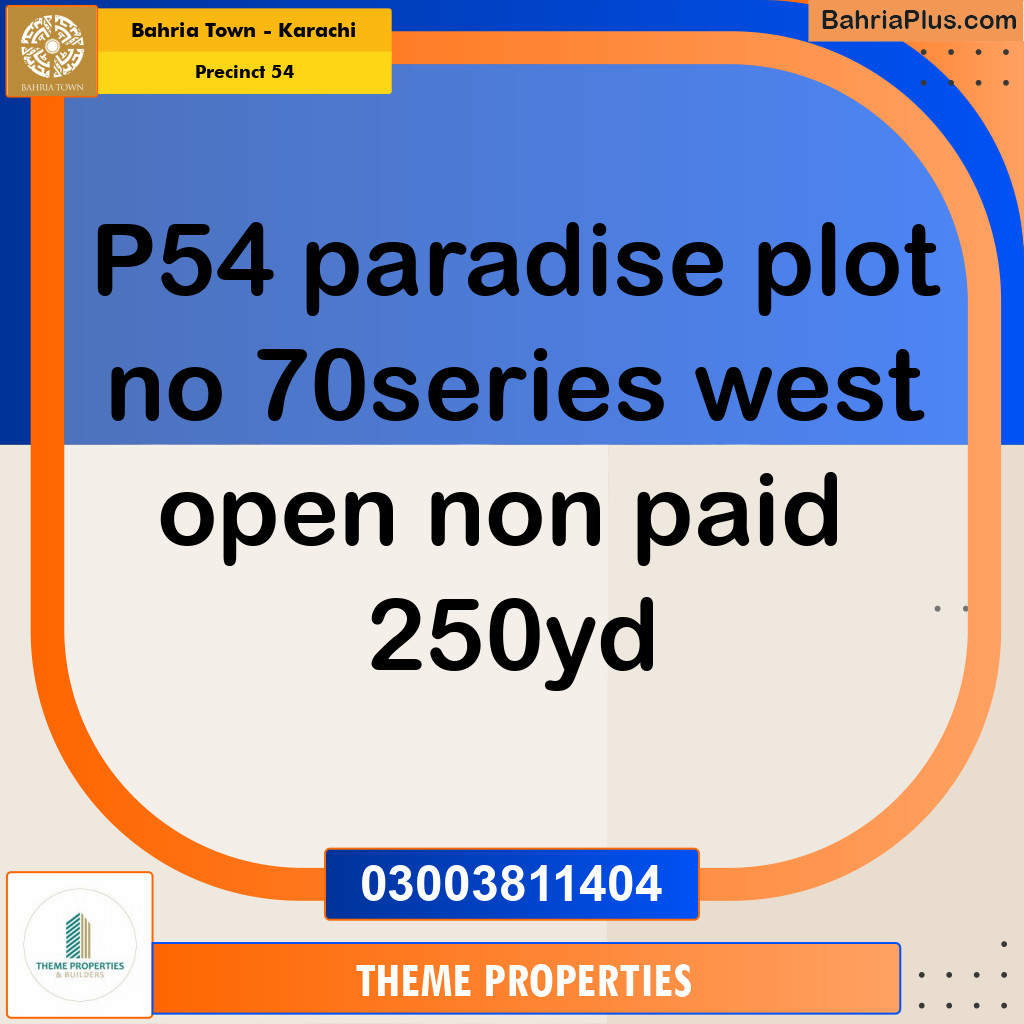 Residential Plot for Sale in Precinct 54 -  Bahria Town, Karachi - (BP-176585)