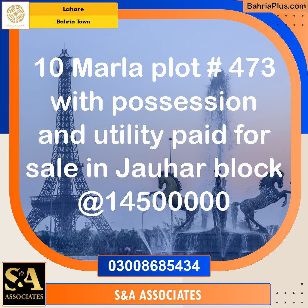 Residential Plot for Sale in Sector E - Johar Block -  Bahria Town, Lahore - (BP-176615)