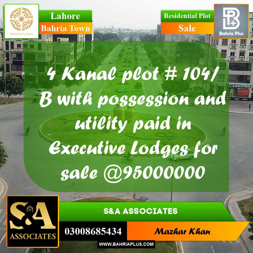 Residential Plot for Sale in Bahria Town, Lahore - (BP-176618)