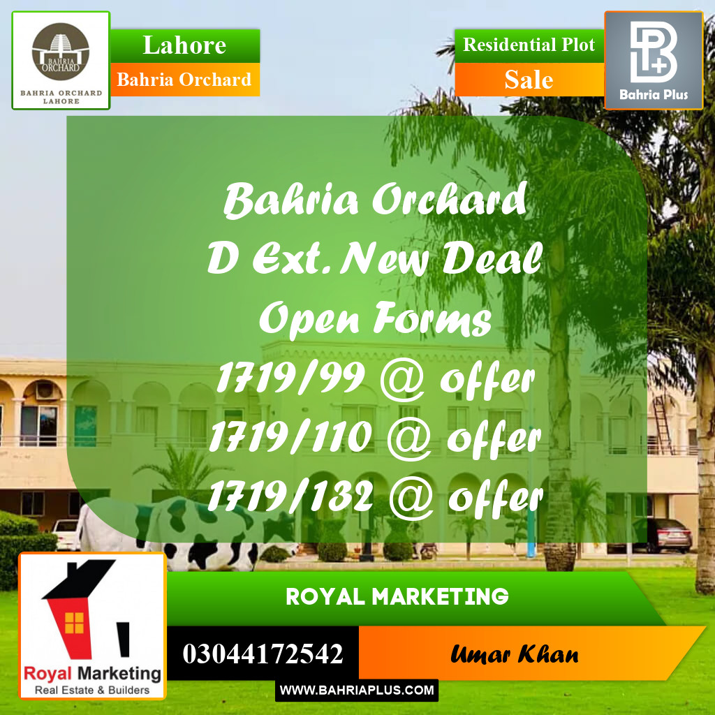 Residential Plot for Sale in Bahria Orchard, Lahore - (BP-176697)