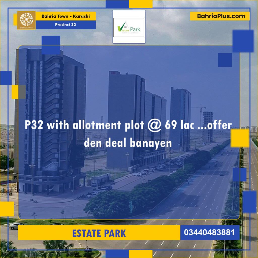 250 Sq. Yards Residential Plot for Sale in Precinct 32 -  Bahria Town, Karachi - (BP-176700)