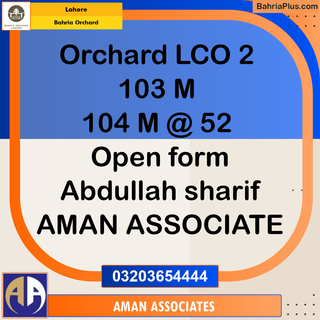Residential Plot for Sale in Phase 2 - M Block -  Bahria Orchard, Lahore - (BP-176824)