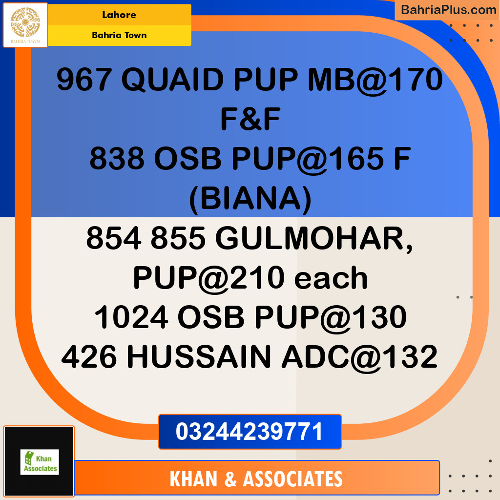 Residential Plot for Sale in Sector E - Quaid Block -  Bahria Town, Lahore - (BP-176864)
