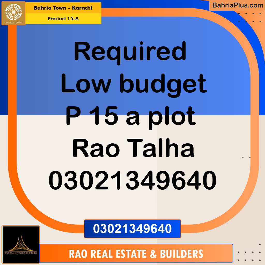125 Sq. Yards Residential Plot for Sale in Precinct 15-A -  Bahria Town, Karachi - (BP-177052)
