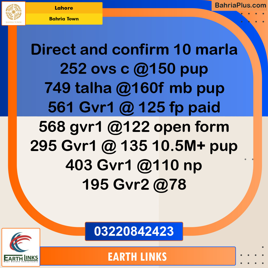 Residential Plot for Sale in Overseas C -  Bahria Town, Lahore - (BP-177098)