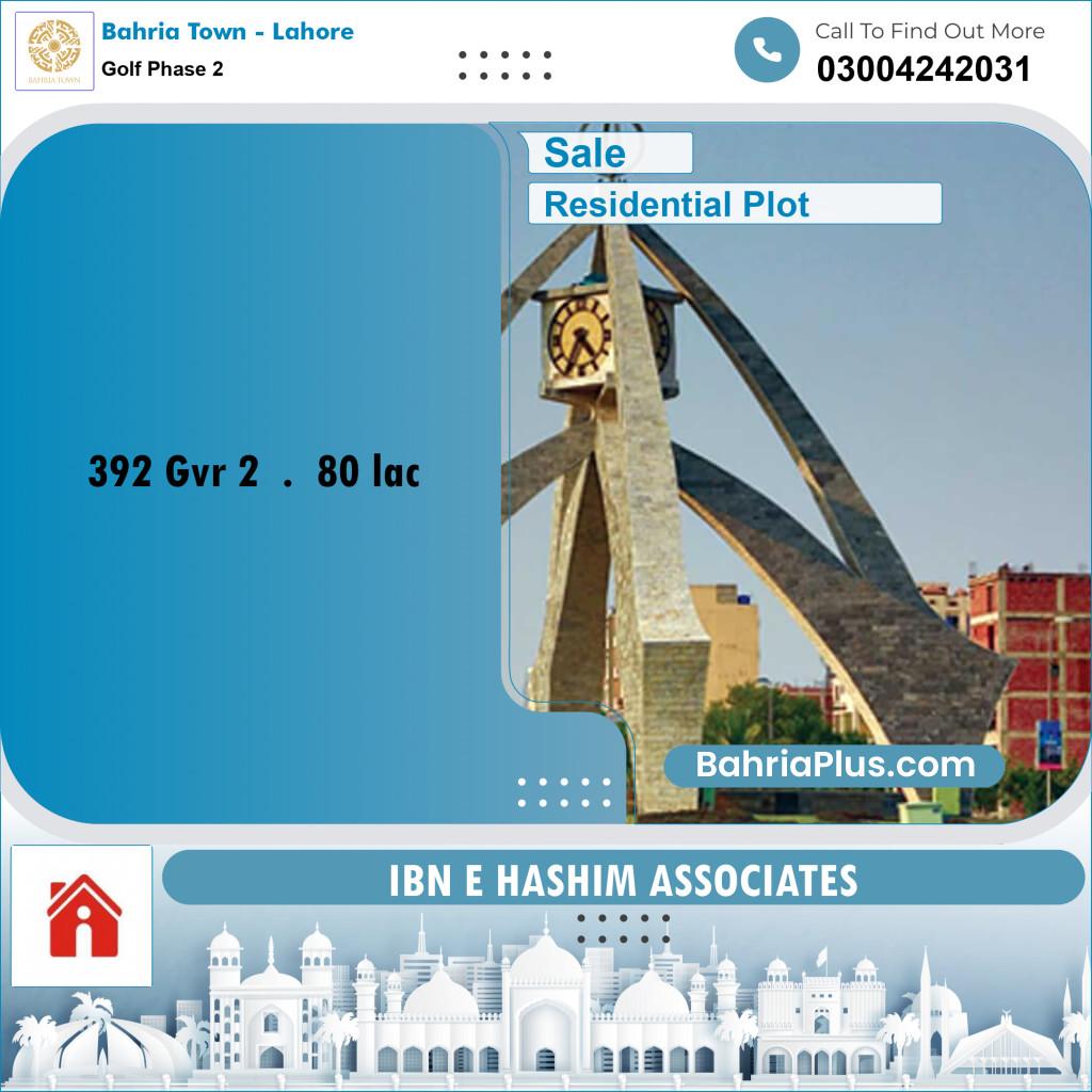 Residential Plot for Sale in Golf Phase 2 -  Bahria Town, Lahore - (BP-177152)