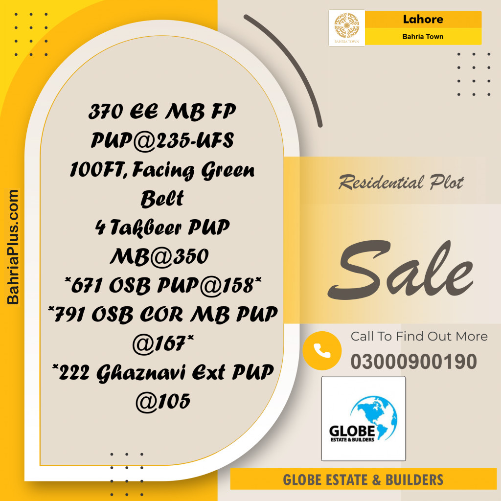 Residential Plot for Sale in Sector D - EE Block -  Bahria Town, Lahore - (BP-177159)