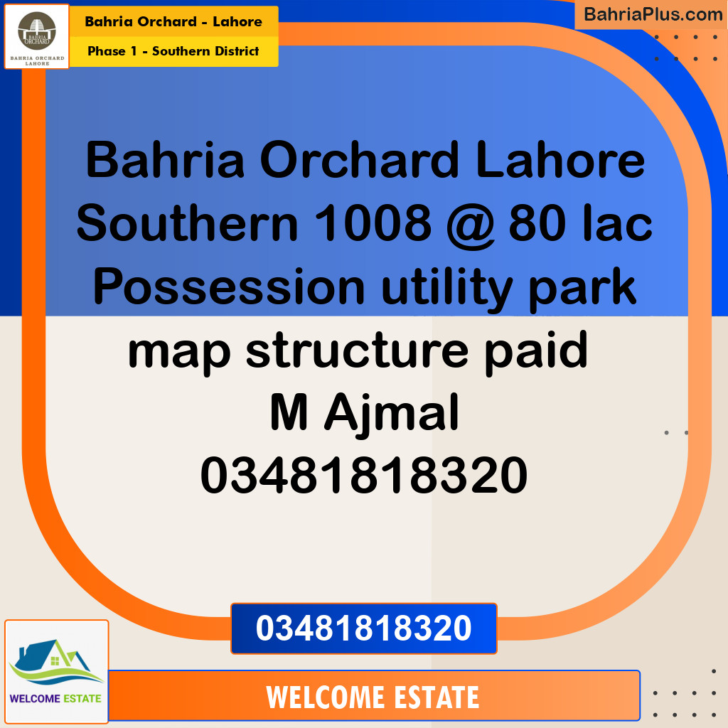 Residential Plot for Sale in Phase 1 - Southern District - Bahria Orchard, Lahore - (BP-177165)