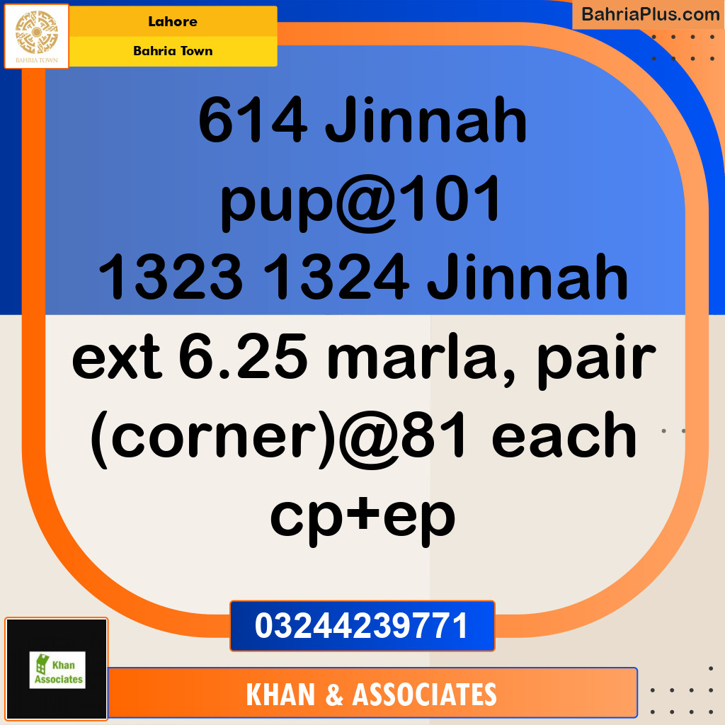 Residential Plot for Sale in Sector E - Jinnah Block -  Bahria Town, Lahore - (BP-177263)