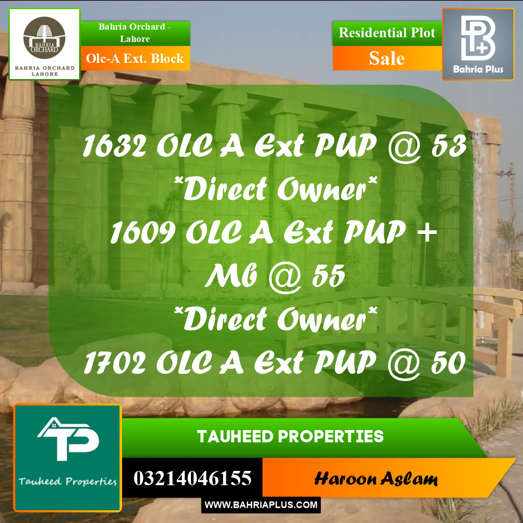 Residential Plot for Sale in OLC-A Ext. Block -  Bahria Orchard, Lahore - (BP-177268)