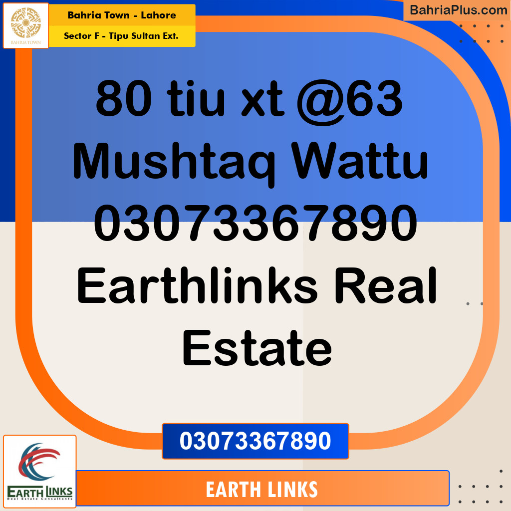 Residential Plot for Sale in Sector F - Tipu Sultan Ext. -  Bahria Town, Lahore - (BP-177324)