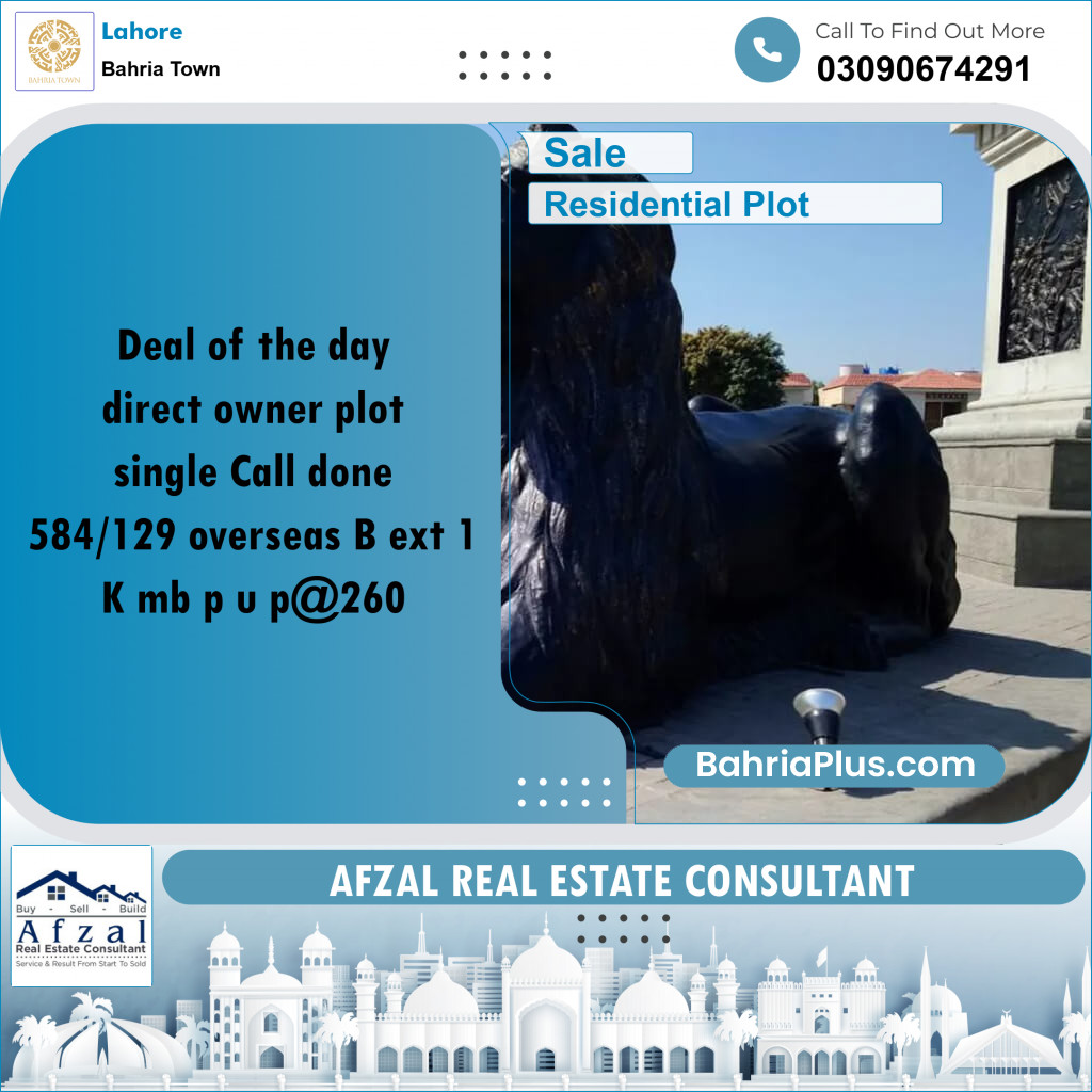 Residential Plot for Sale in Bahria Town, Lahore - (BP-177328)