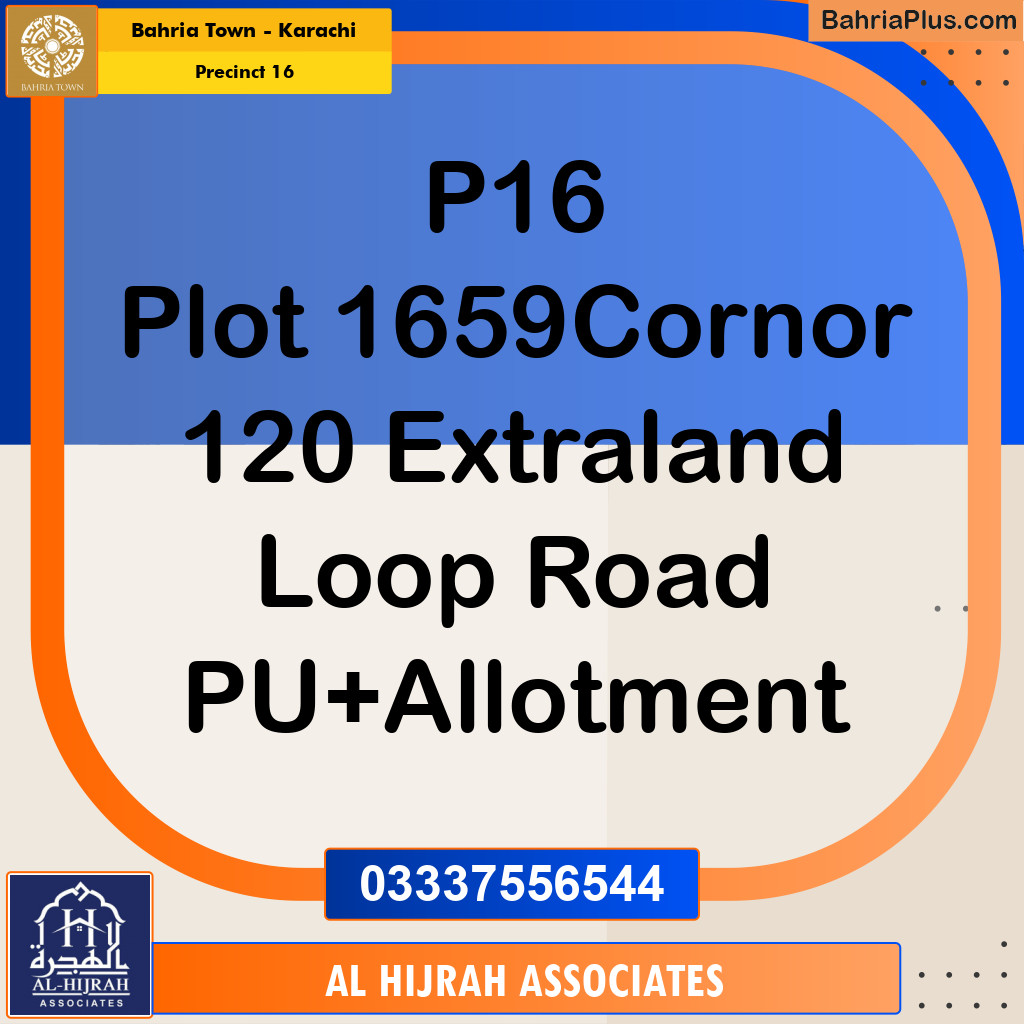 Residential Plot for Sale in Precinct 16 - Bahria Town, Karachi - (BP-177341)