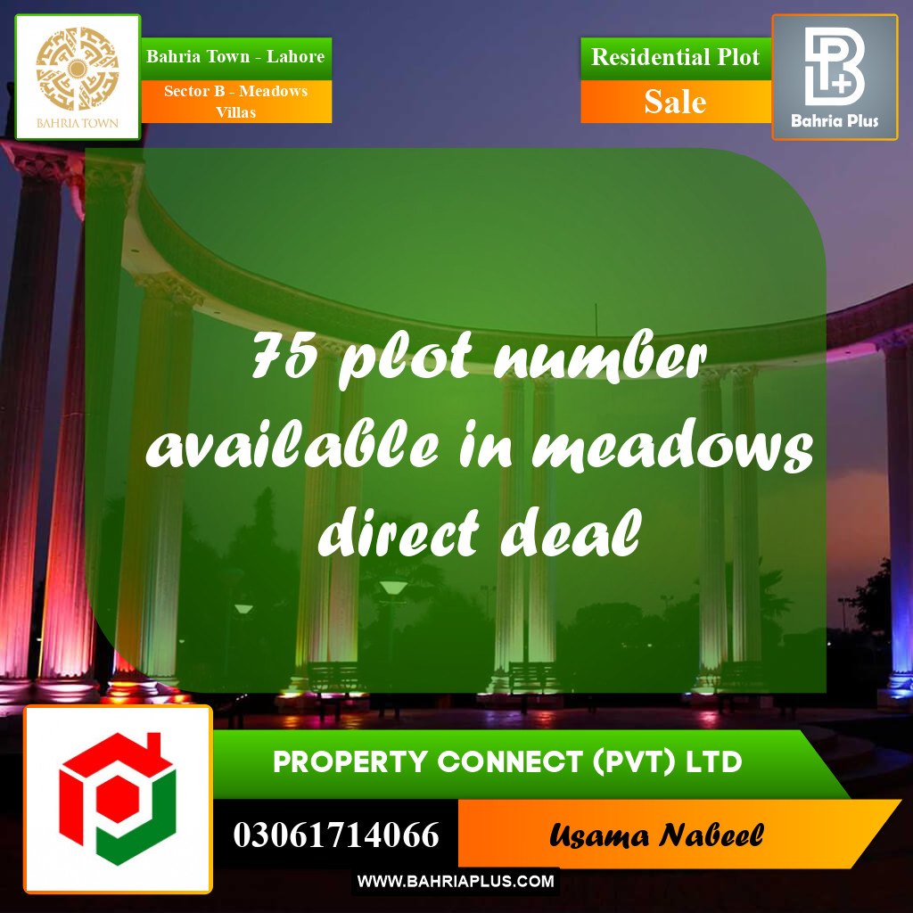 Residential Plot for Sale in Sector B - Meadows Villas -  Bahria Town, Lahore - (BP-177360)