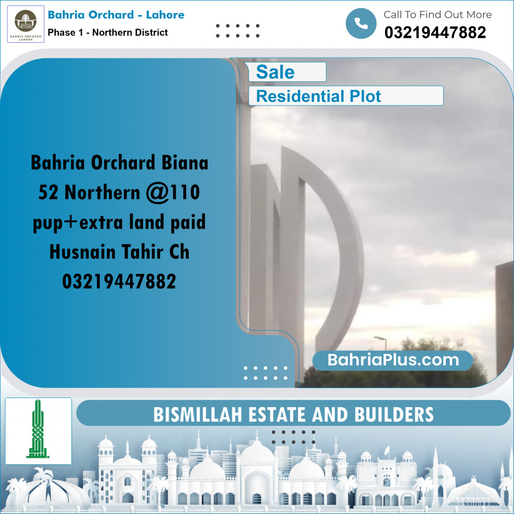 Residential Plot for Sale in Phase 1 - Northern District - Bahria Orchard, Lahore - (BP-177418)