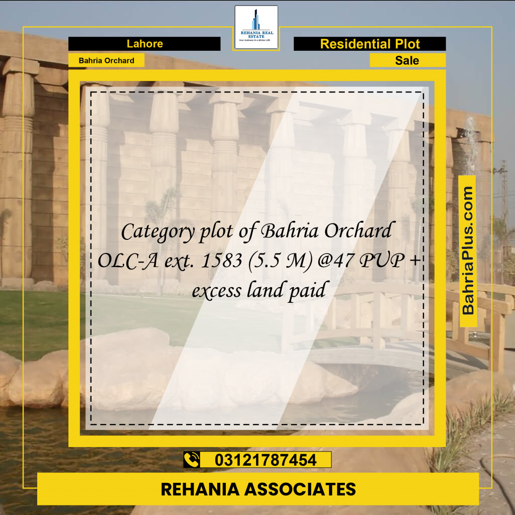 Residential Plot for Sale in Bahria Orchard, Lahore - (BP-177428)