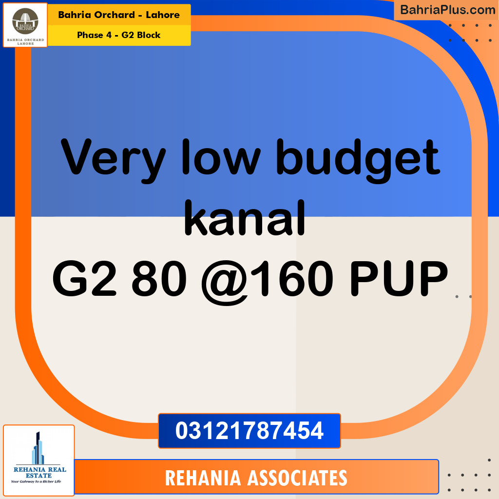 Residential Plot for Sale in Phase 4 - G2 Block -  Bahria Orchard, Lahore - (BP-177438)