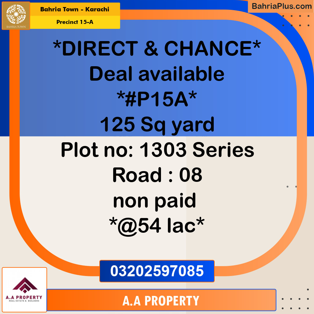 125 Sq. Yards Residential Plot for Sale in Precinct 15-A -  Bahria Town, Karachi - (BP-177489)