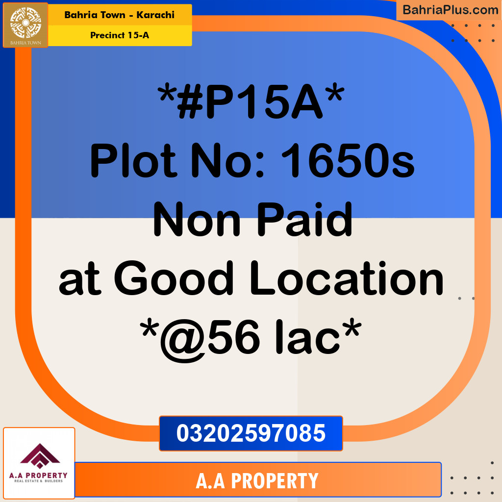 125 Sq. Yards Residential Plot for Sale in Precinct 15-A -  Bahria Town, Karachi - (BP-177496)