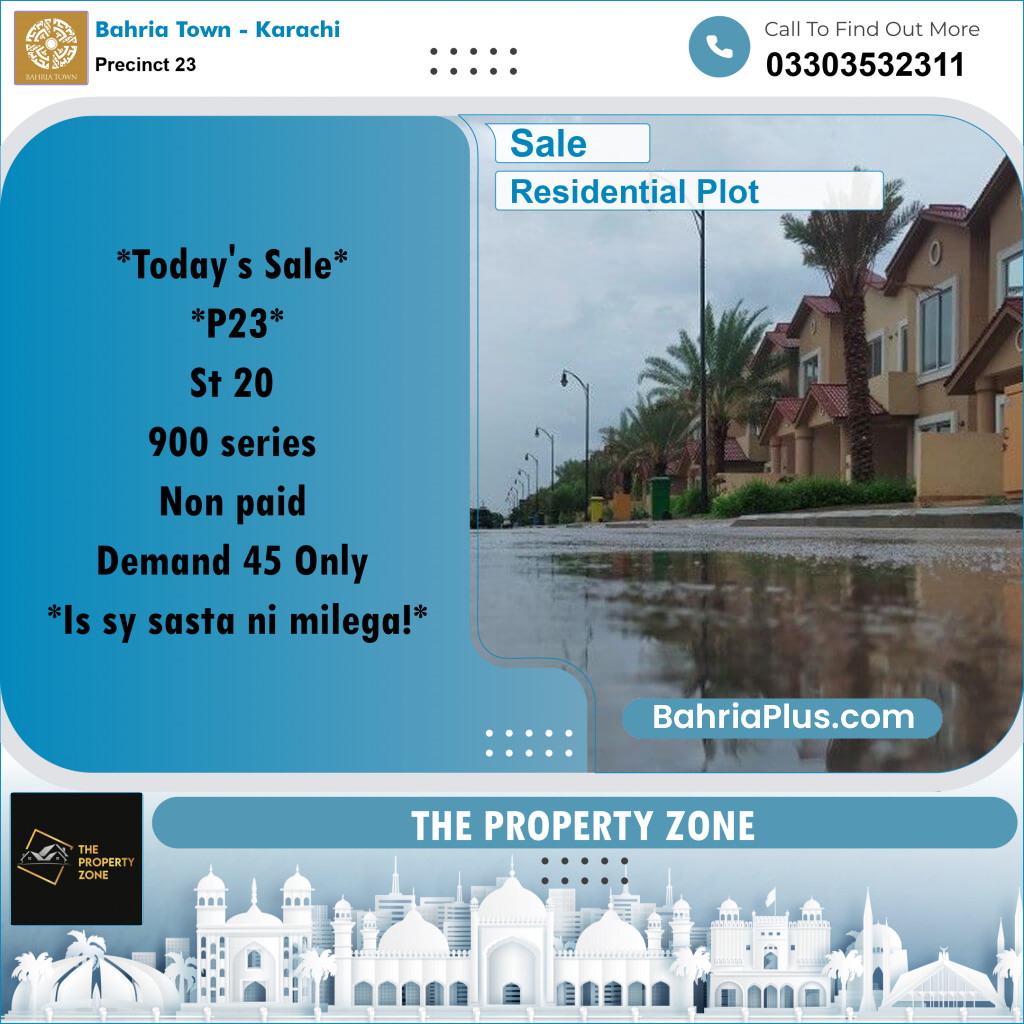 125 Sq. Yards Residential Plot for Sale in Precinct 23 -  Bahria Town, Karachi - (BP-177576)