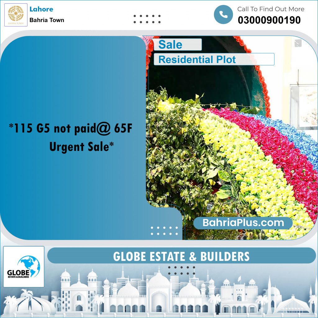 Residential Plot for Sale in Bahria Town, Lahore - (BP-177586)