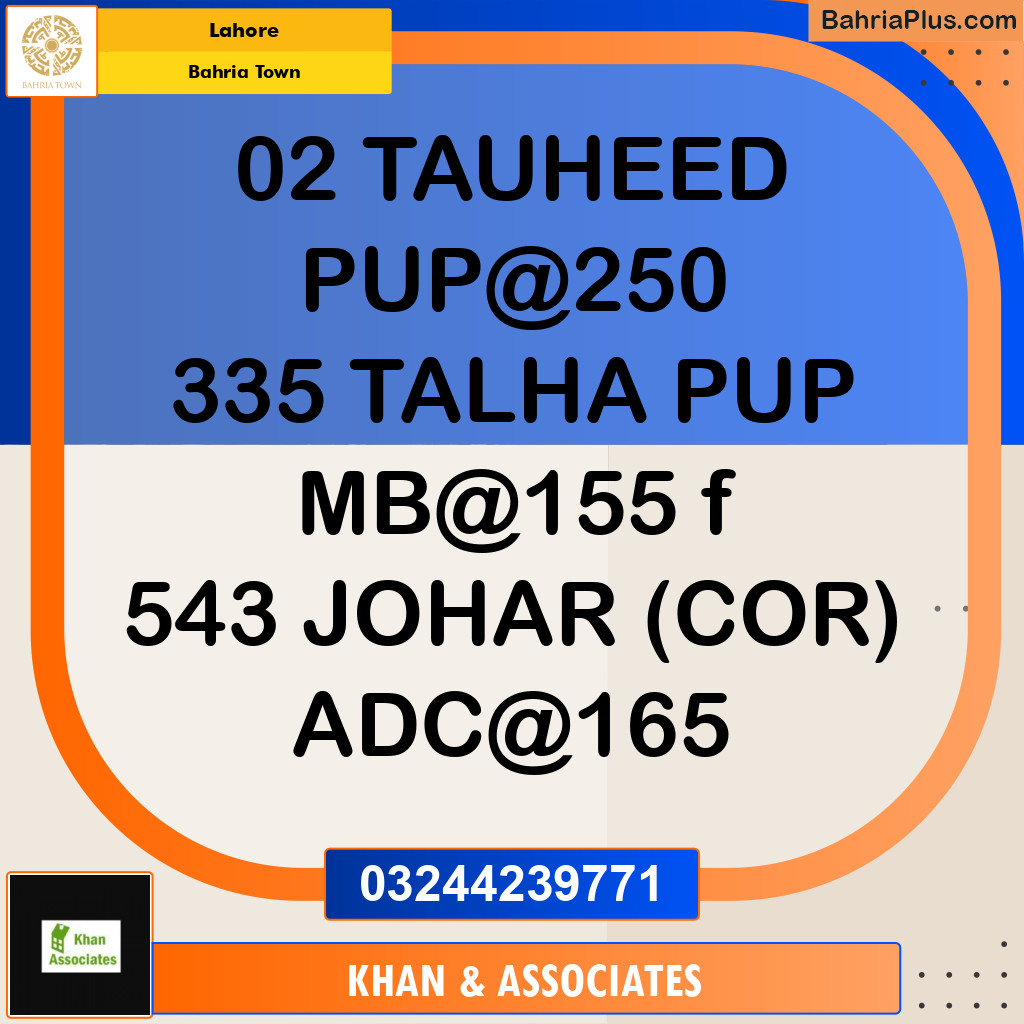 Residential Plot for Sale in Sector F - Tauheed Block - Bahria Town, Lahore - (BP-177612)