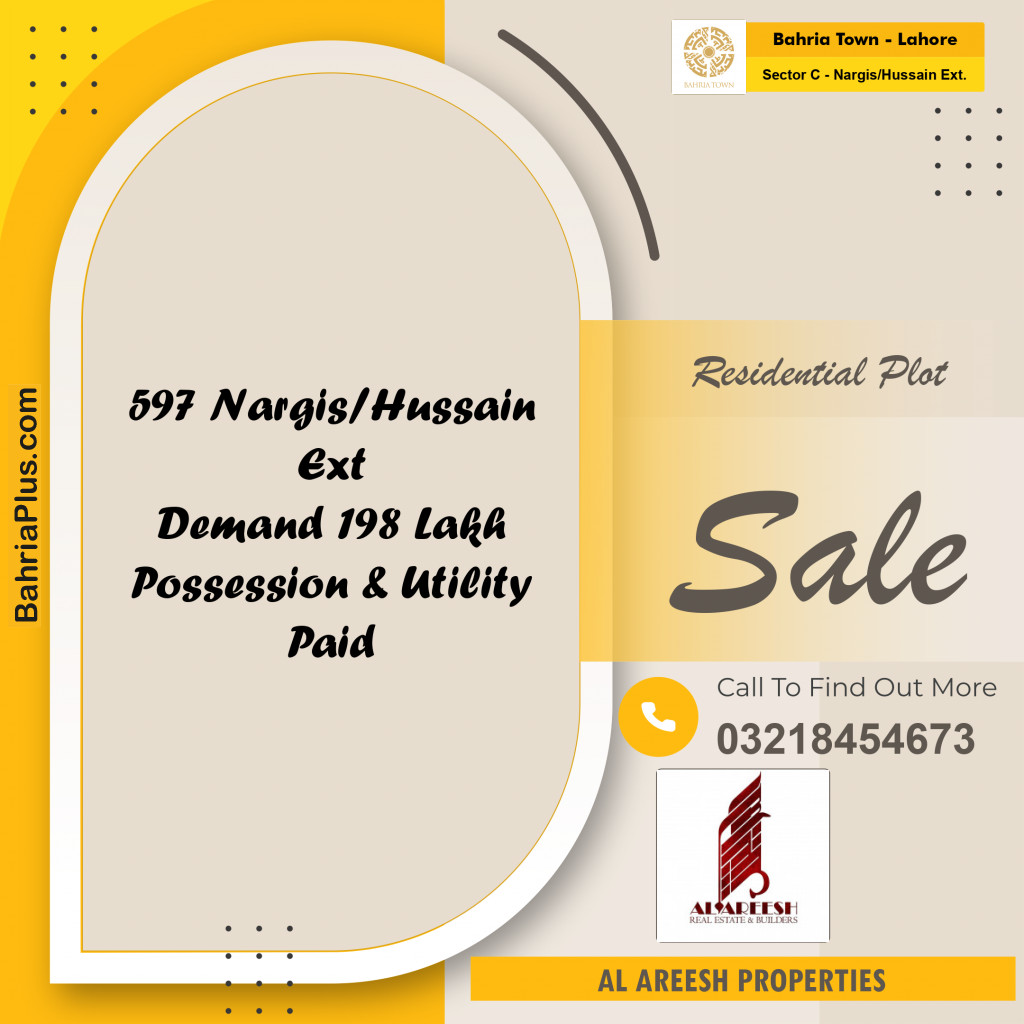 Residential Plot for Sale in Sector C - Nargis/Hussain Ext. -  Bahria Town, Lahore - (BP-177660)
