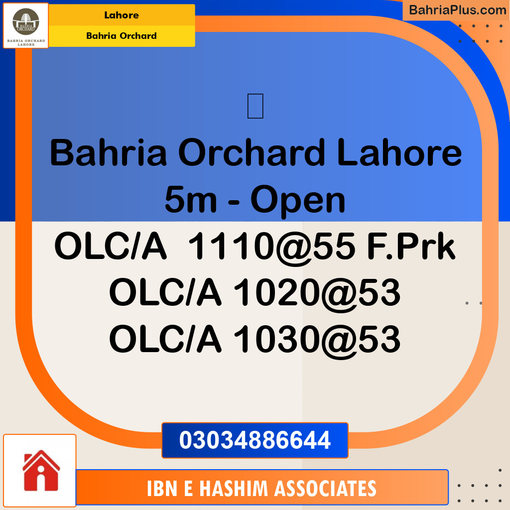 Residential Plot for Sale in Bahria Orchard, Lahore - (BP-177666)