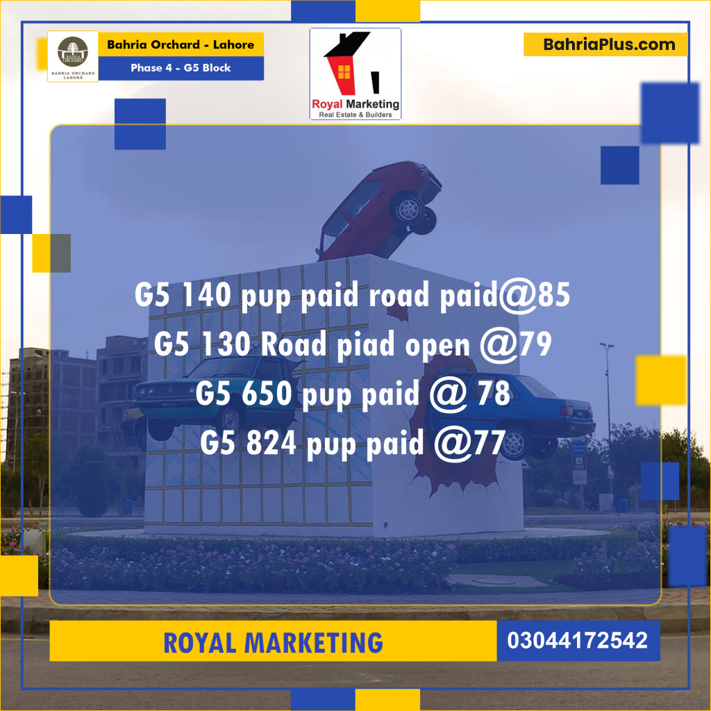 Residential Plot for Sale in Phase 4 - G5 Block -  Bahria Orchard, Lahore - (BP-177677)
