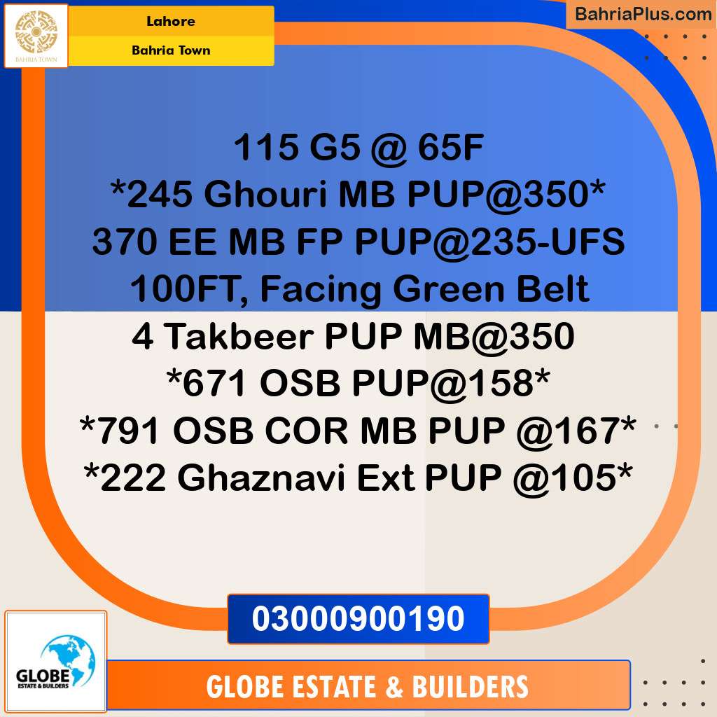 Residential Plot for Sale in Bahria Town, Lahore - (BP-177696)