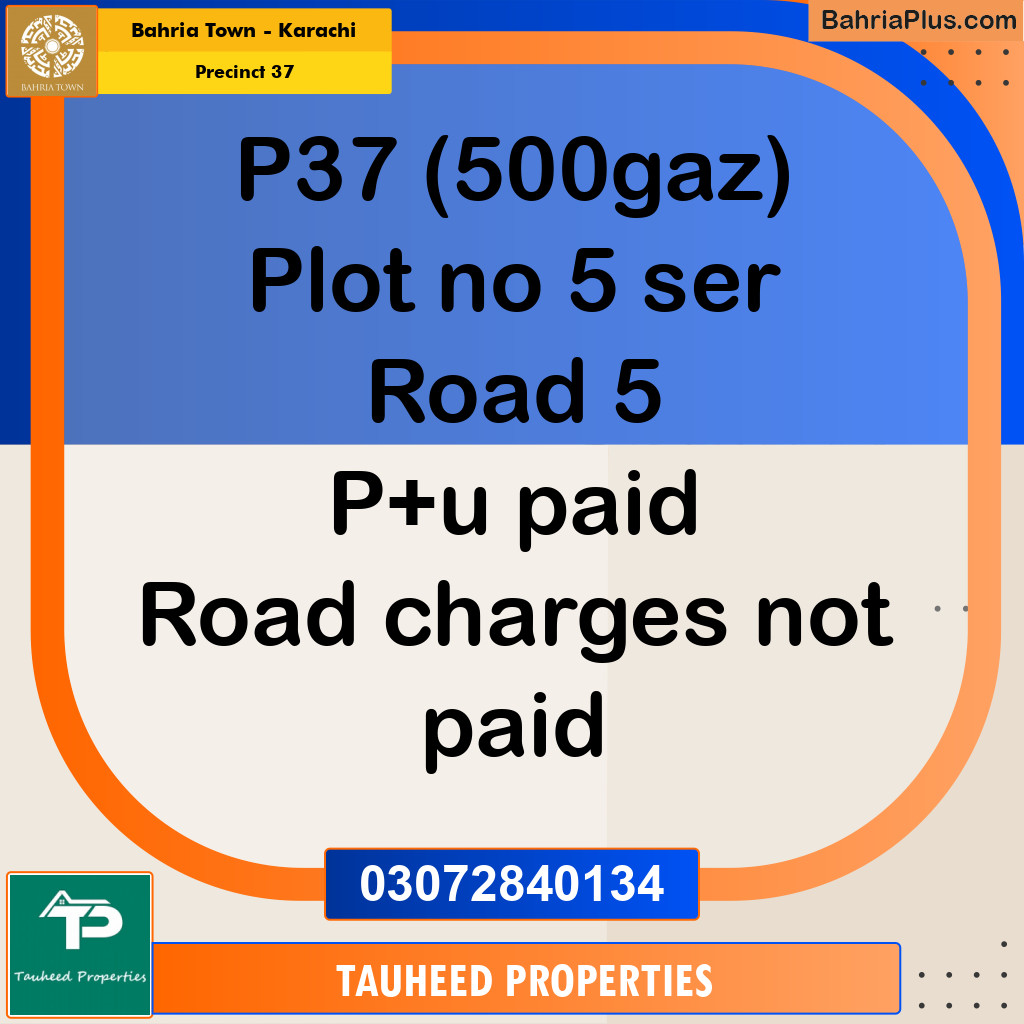 Residential Plot for Sale in Precinct 37 - Bahria Town, Karachi - (BP-177762)