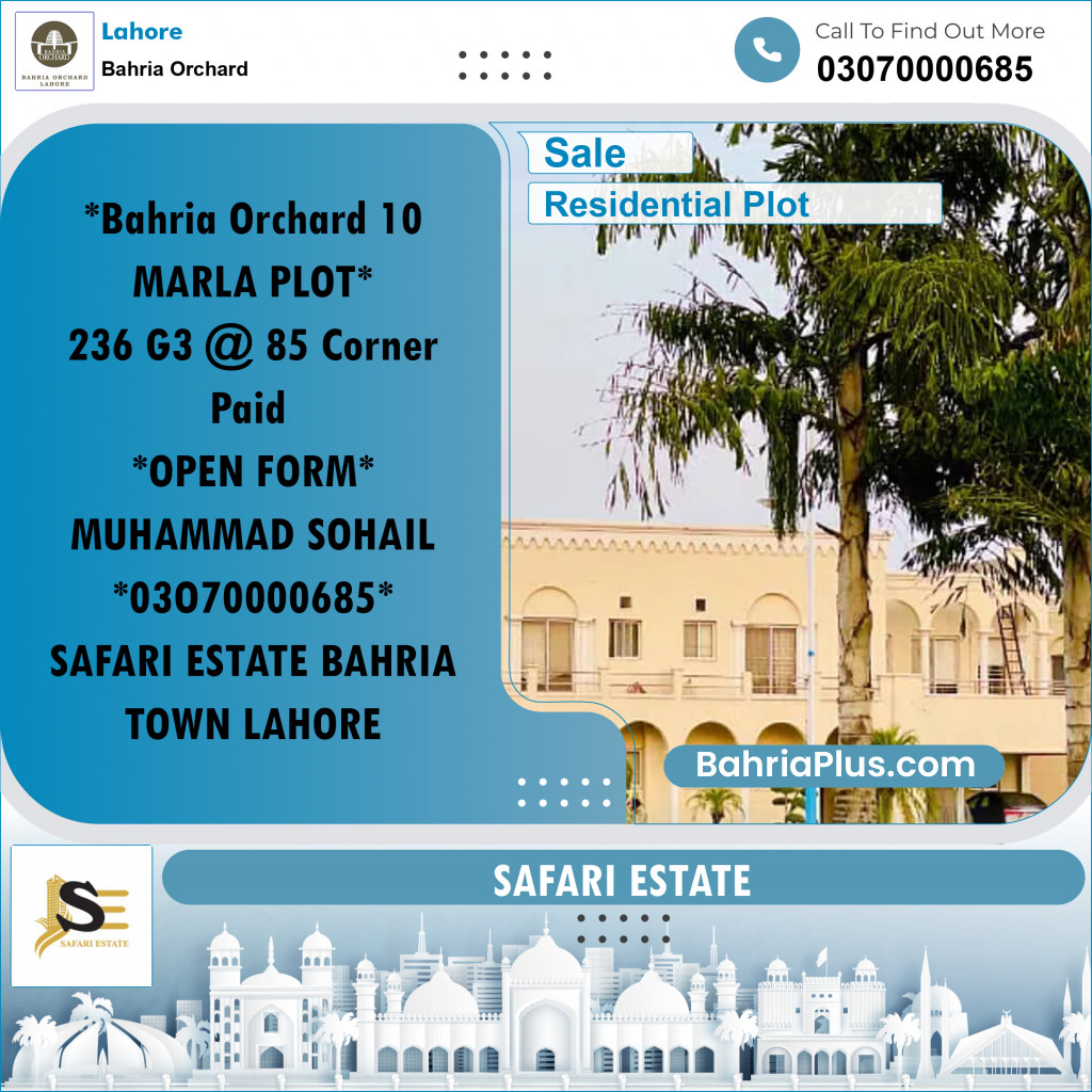 Residential Plot for Sale in Bahria Orchard, Lahore - (BP-177768)