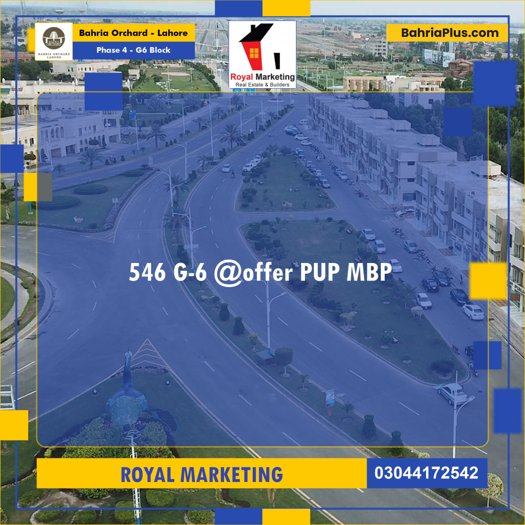 Residential Plot for Sale in Phase 4 - G6 Block -  Bahria Orchard, Lahore - (BP-177793)