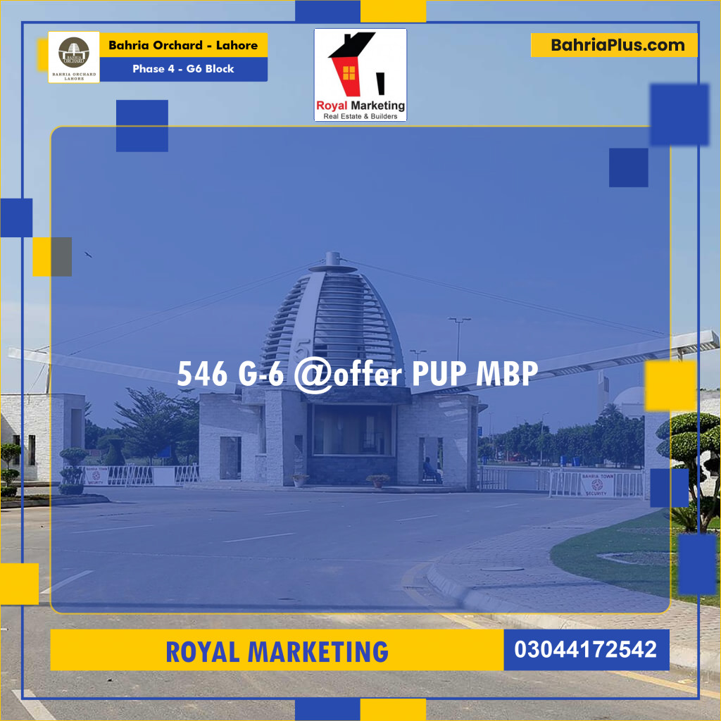 Residential Plot for Sale in Phase 4 - G6 Block -  Bahria Orchard, Lahore - (BP-177795)