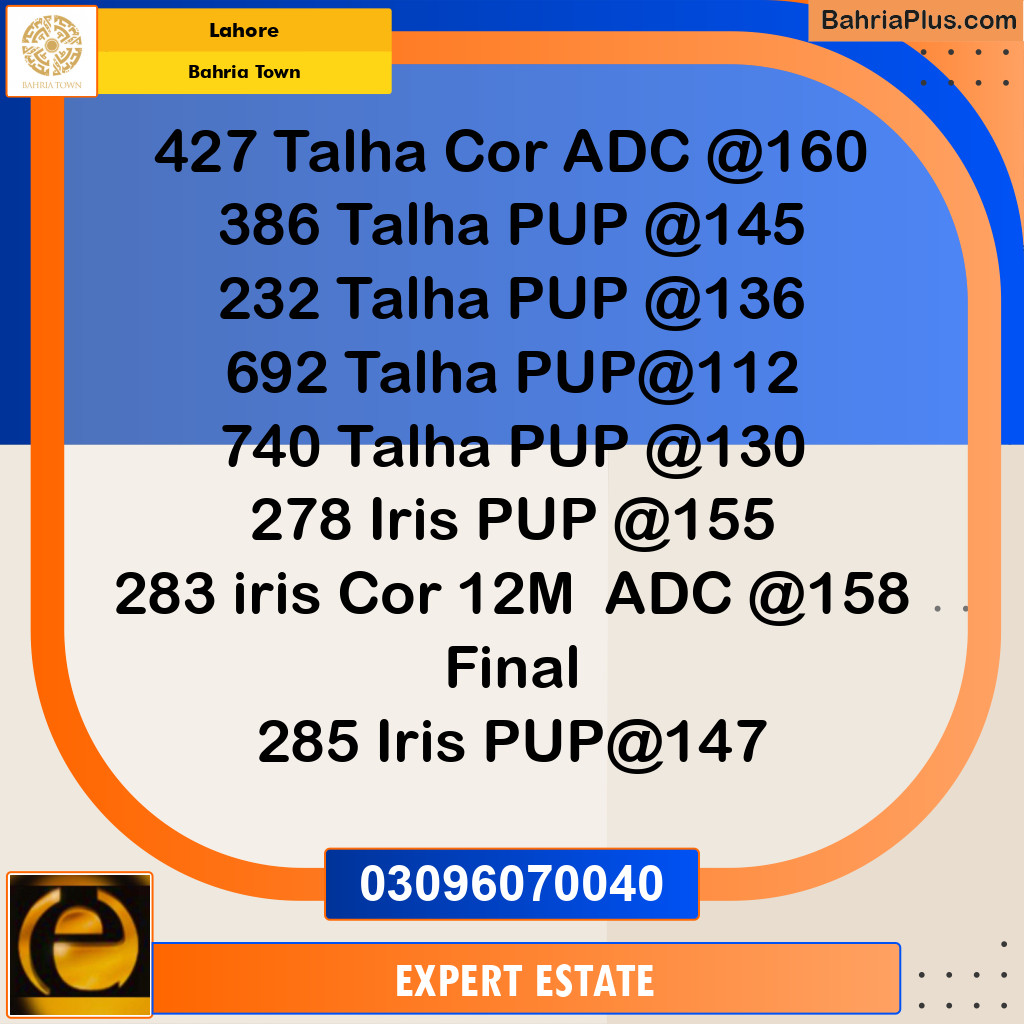 Residential Plot for Sale in Sector F - Talha Block - Bahria Town, Lahore - (BP-177827)