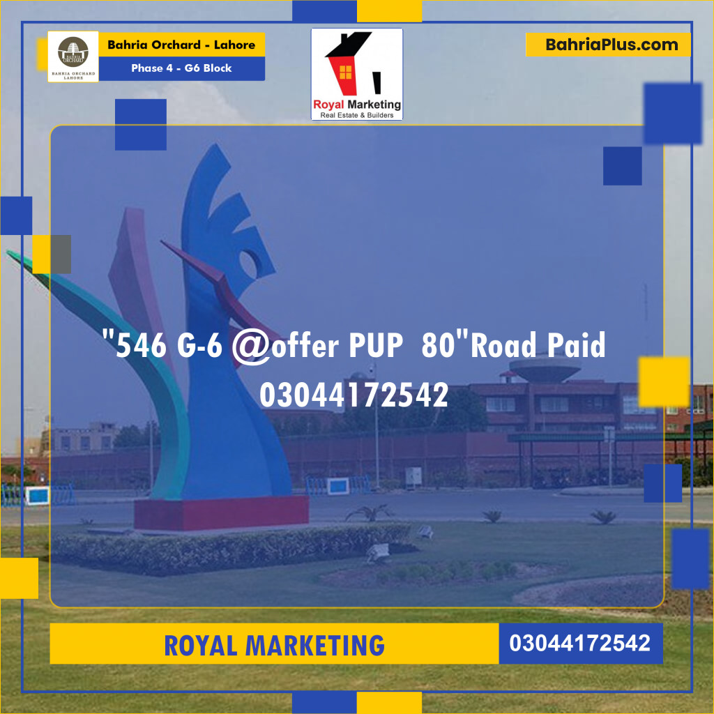 Residential Plot for Sale in Phase 4 - G6 Block -  Bahria Orchard, Lahore - (BP-177856)