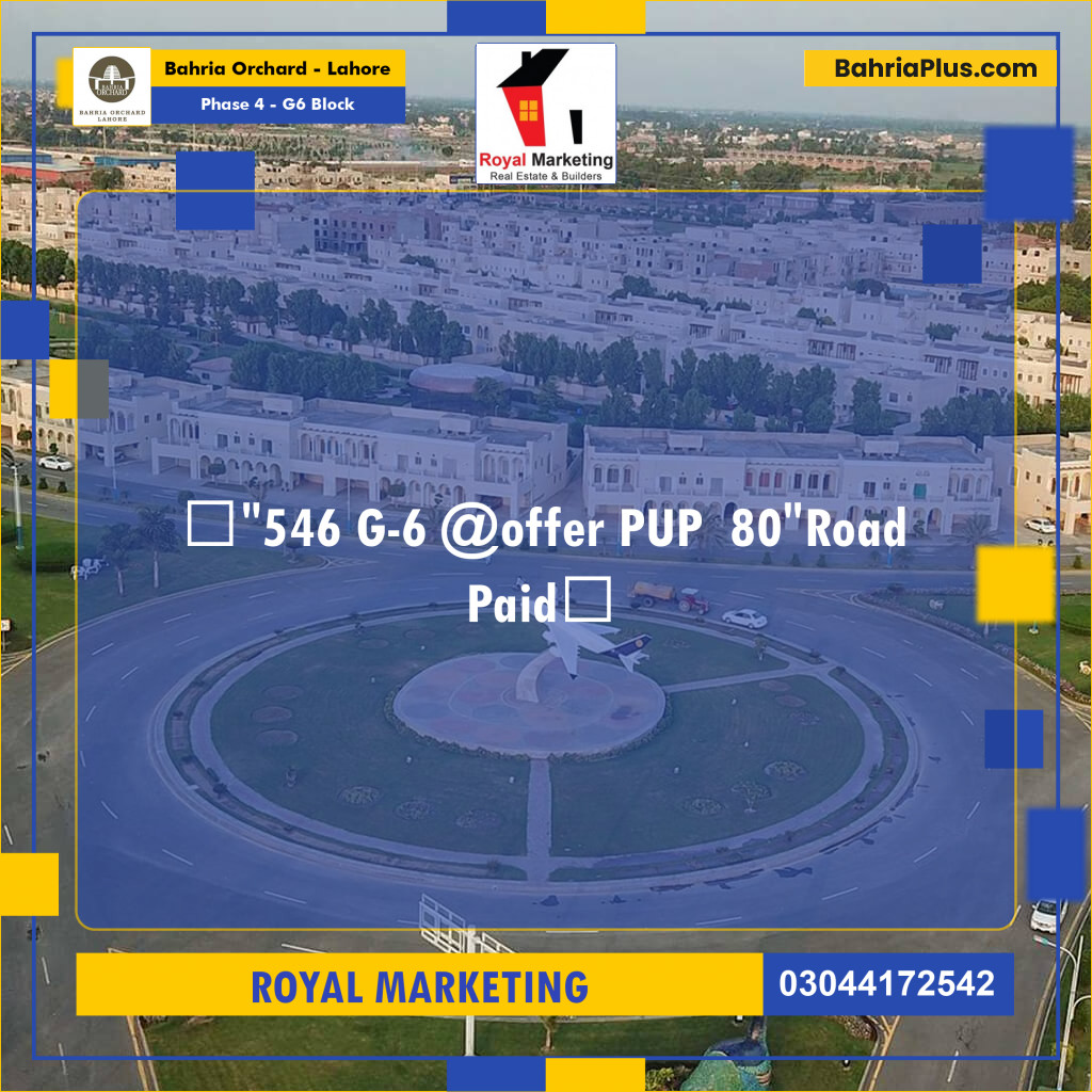 Residential Plot for Sale in Phase 4 - G6 Block -  Bahria Orchard, Lahore - (BP-177859)