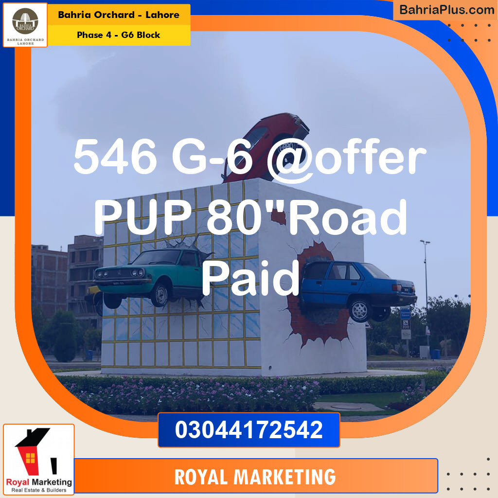 Residential Plot for Sale in Phase 4 - G6 Block -  Bahria Orchard, Lahore - (BP-177861)