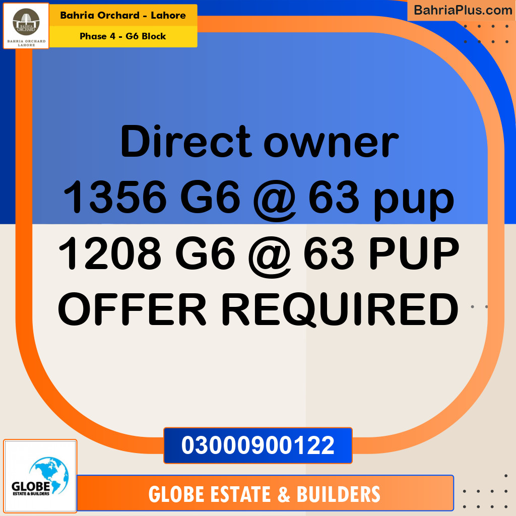Residential Plot for Sale in Phase 4 - G6 Block -  Bahria Orchard, Lahore - (BP-177872)